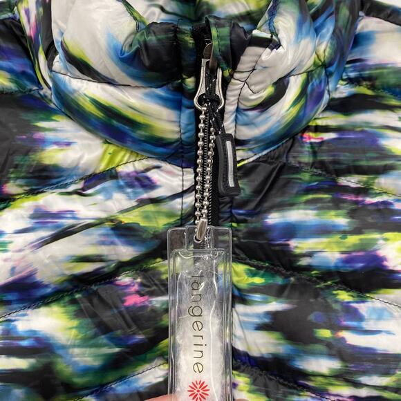 Tangerine Duck Down Puffer Vest Lightweight Packable Printed Size Small NWOT - Picture 4 of 9